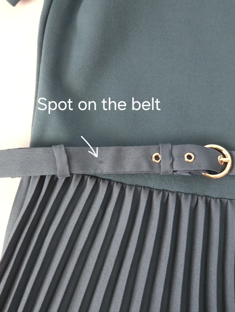 Ann Taylor Pleated Belted Maxi Dress 8 Teal Short Sleeve Dark Academia Workwear - Picture 9 of 9